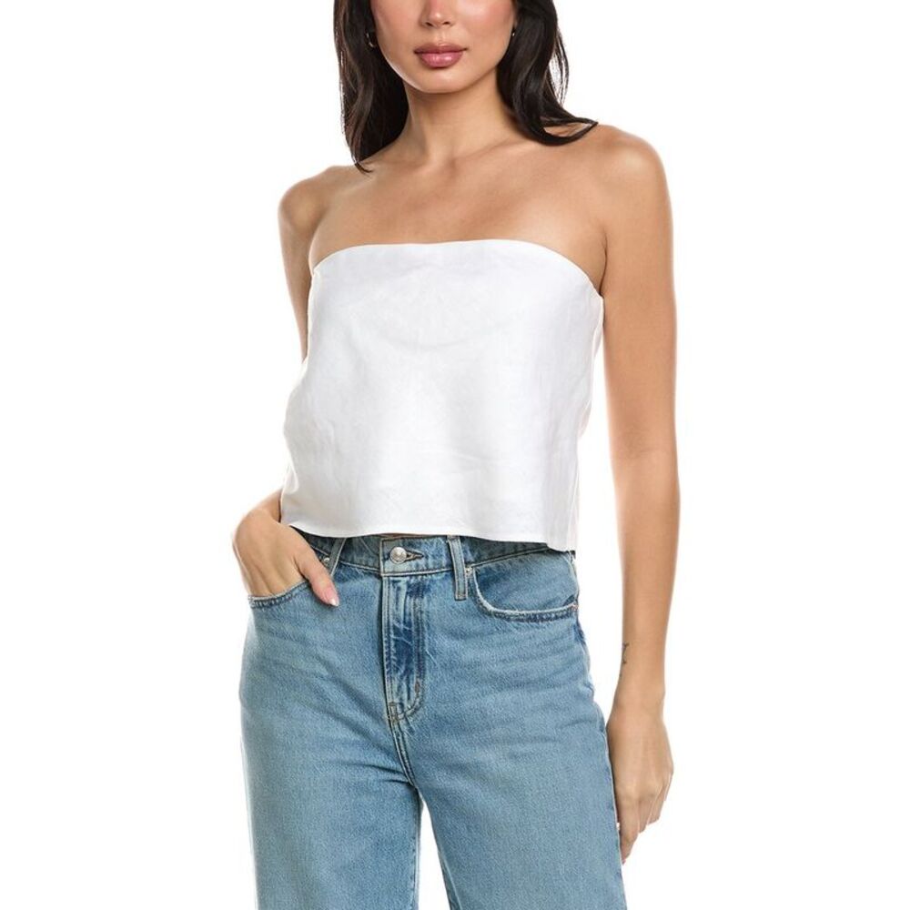 Seraphina Womens  Sleeveless Linen Top, White